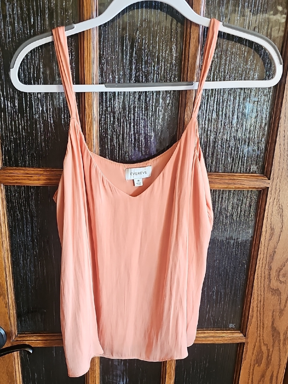 Evereve Peach V-Neck Spaghetti Strap Camisole, M